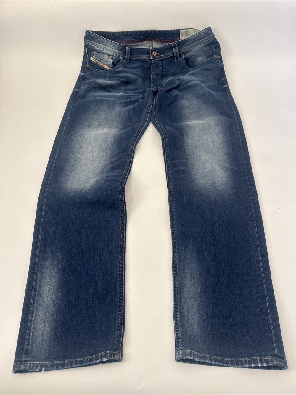Diesel Mens Jeans 38x32 Larkee Regular Straight Denim Distressed Y2K